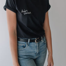 Load image into Gallery viewer, Doubt Shmout Crew Neck Tee with Rolled Sleeves