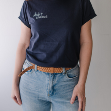 Load image into Gallery viewer, Doubt Shmout Crew Neck Tee with Rolled Sleeves
