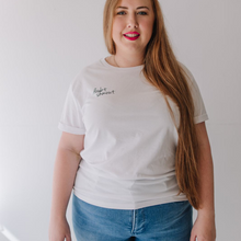 Load image into Gallery viewer, Doubt Shmout Crew Neck Tee with Rolled Sleeves