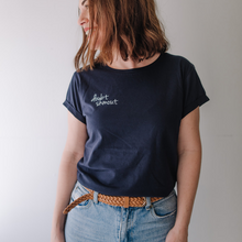 Load image into Gallery viewer, Doubt Shmout Scoop Neck Long Line Tee

