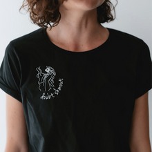 Load image into Gallery viewer, Doubt Shmout Scoop Neck Tee with Rolled Sleeves
